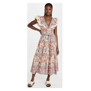 Sea New York Tess Ruffled Floral-print Cotton Midi Dress Size 00